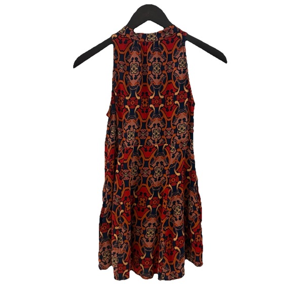Free People Mini Dress Paisley Retro Print 60s Vibes Size 0 / XS Festival Summer - Picture 3 of 10